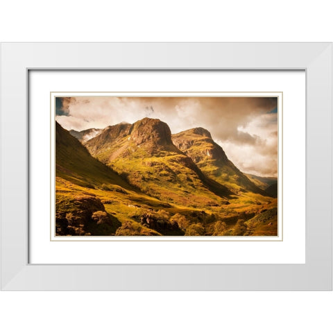 Three Sisters of Glencoe White Modern Wood Framed Art Print with Double Matting by Jenny Rainbow Fine Art