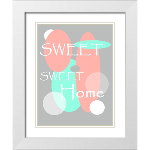 Digital Art Sweet Sweet Home White Modern Wood Framed Art Print with Double Matting by Jenny Rainbow Fine Art
