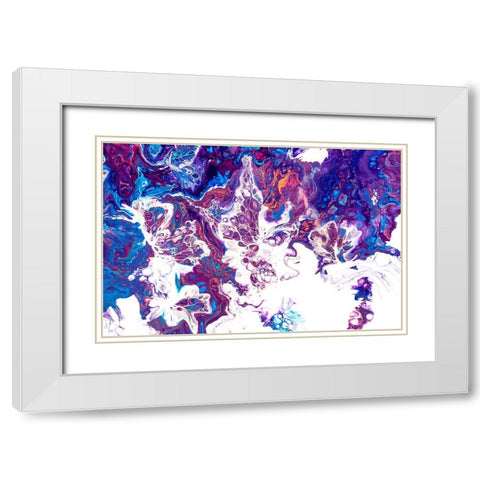 Fluid Acrylic Arabian Fairytales 1 White Modern Wood Framed Art Print with Double Matting by Jenny Rainbow Fine Art