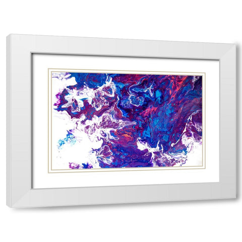 Fluid Acrylic Arabian Fairytales 4 White Modern Wood Framed Art Print with Double Matting by Jenny Rainbow Fine Art