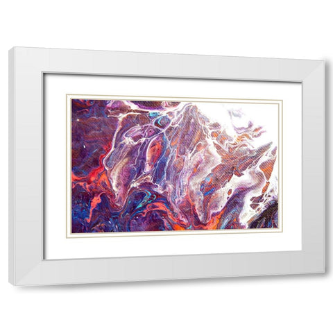 Fluid Acrylic Arabian Fairytales 5 White Modern Wood Framed Art Print with Double Matting by Jenny Rainbow Fine Art