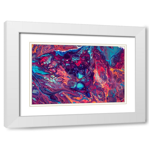 Fluid Acrylic Arabian Fairytales White Modern Wood Framed Art Print with Double Matting by Jenny Rainbow Fine Art