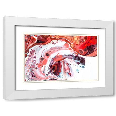 Fluid Acrylic Coral Reefs White Modern Wood Framed Art Print with Double Matting by Jenny Rainbow Fine Art