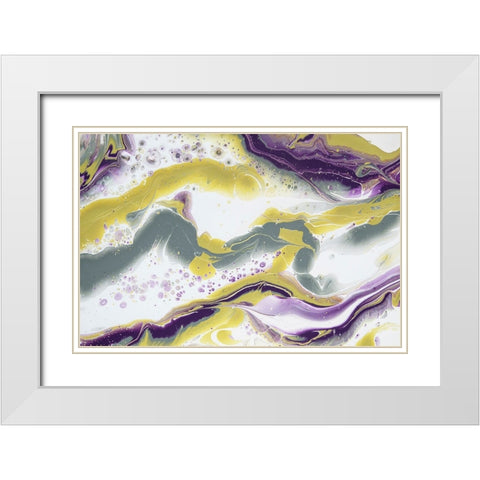 Acrylic Painting Olive Gardens 9 White Modern Wood Framed Art Print with Double Matting by Jenny Rainbow Fine Art