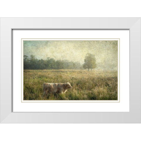 Little Highlander White Modern Wood Framed Art Print with Double Matting by Jenny Rainbow Fine Art