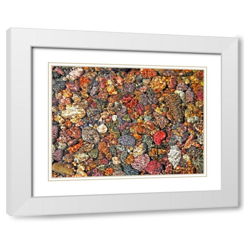 River Rocks White Modern Wood Framed Art Print with Double Matting by Schell, Jennie Marie