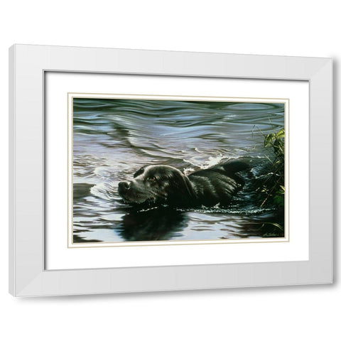 Js65-C White Modern Wood Framed Art Print with Double Matting by Silver, John
