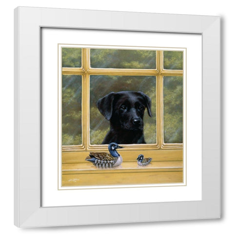 Js43-D White Modern Wood Framed Art Print with Double Matting by Silver, John