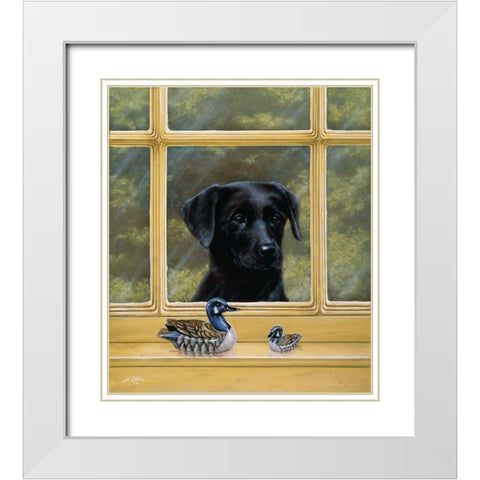 Js43-D White Modern Wood Framed Art Print with Double Matting by Silver, John