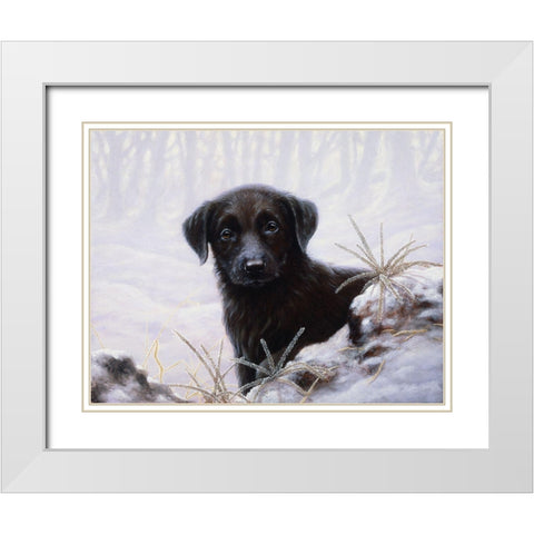 Js64-A White Modern Wood Framed Art Print with Double Matting by Silver, John
