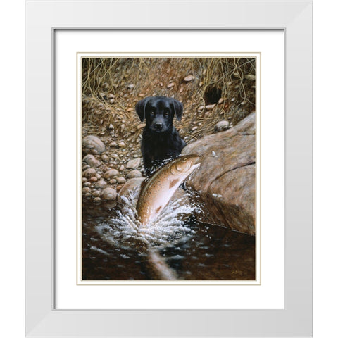 Js56-D White Modern Wood Framed Art Print with Double Matting by Silver, John