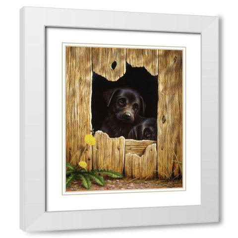 Js62-C White Modern Wood Framed Art Print with Double Matting by Silver, John