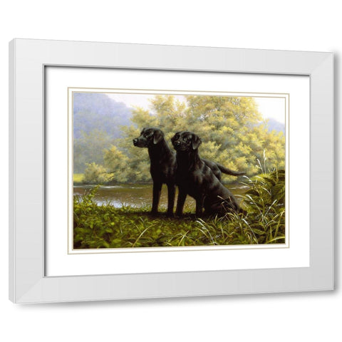 Js19-D White Modern Wood Framed Art Print with Double Matting by Silver, John