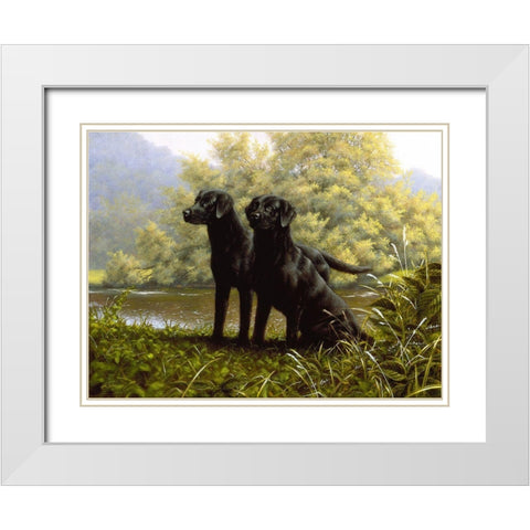 Js19-D White Modern Wood Framed Art Print with Double Matting by Silver, John