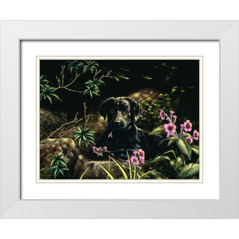 Js14-D White Modern Wood Framed Art Print with Double Matting by Silver, John