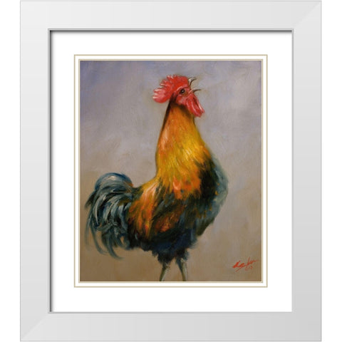 C001 White Modern Wood Framed Art Print with Double Matting by Silver, John