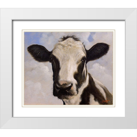 C012 White Modern Wood Framed Art Print with Double Matting by Silver, John