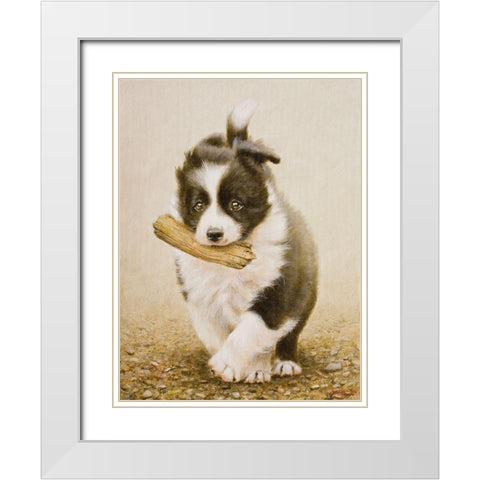 222 White Modern Wood Framed Art Print with Double Matting by Silver, John