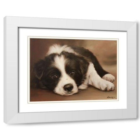 313 White Modern Wood Framed Art Print with Double Matting by Silver, John