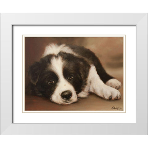 313 White Modern Wood Framed Art Print with Double Matting by Silver, John