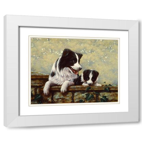Js68-A White Modern Wood Framed Art Print with Double Matting by Silver, John