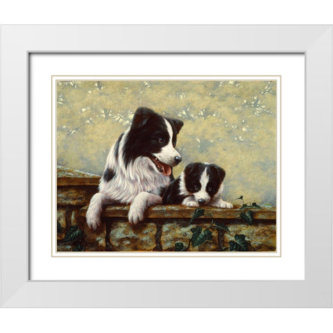 Js68-A White Modern Wood Framed Art Print with Double Matting by Silver, John
