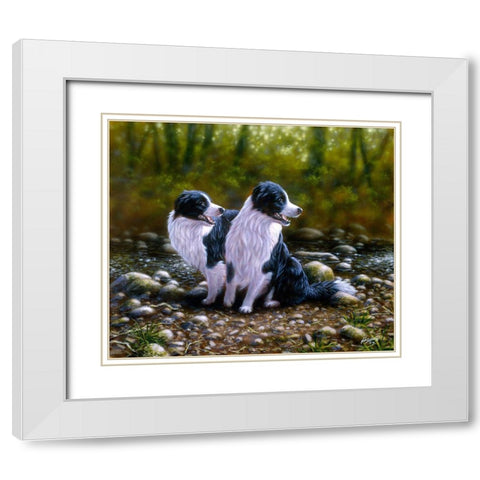 Js88-A White Modern Wood Framed Art Print with Double Matting by Silver, John