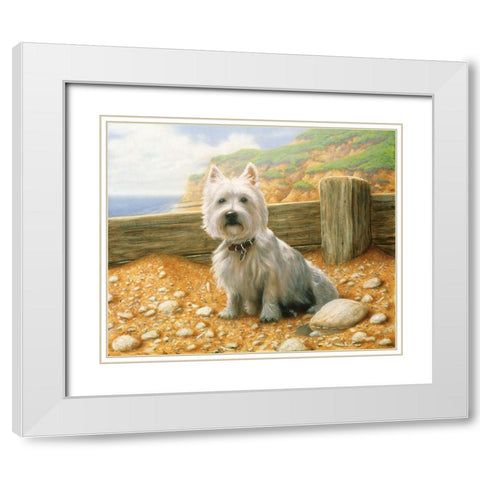 Js136-B White Modern Wood Framed Art Print with Double Matting by Silver, John