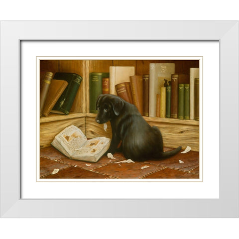 Js122-A White Modern Wood Framed Art Print with Double Matting by Silver, John