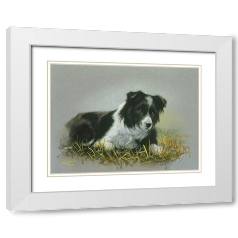 Js128-A White Modern Wood Framed Art Print with Double Matting by Silver, John