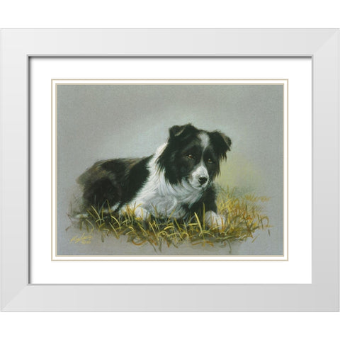 Js128-A White Modern Wood Framed Art Print with Double Matting by Silver, John