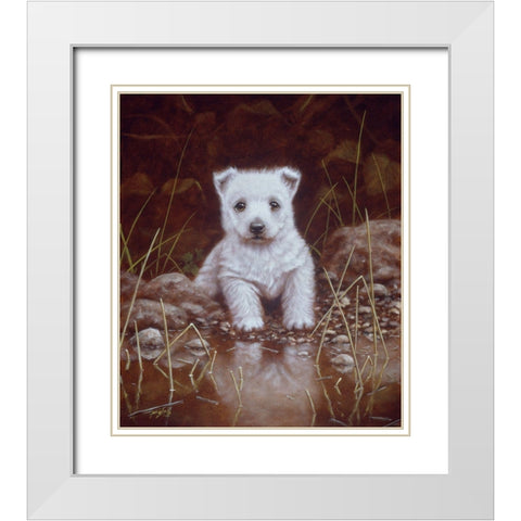 Js116-A White Modern Wood Framed Art Print with Double Matting by Silver, John