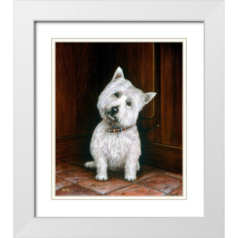 Js105-A White Modern Wood Framed Art Print with Double Matting by Silver, John