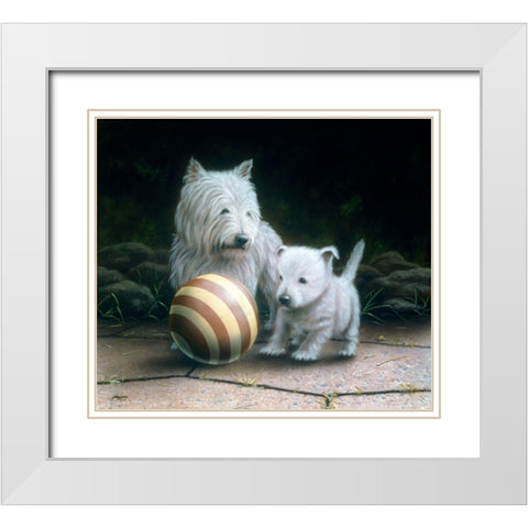 Js103-A White Modern Wood Framed Art Print with Double Matting by Silver, John