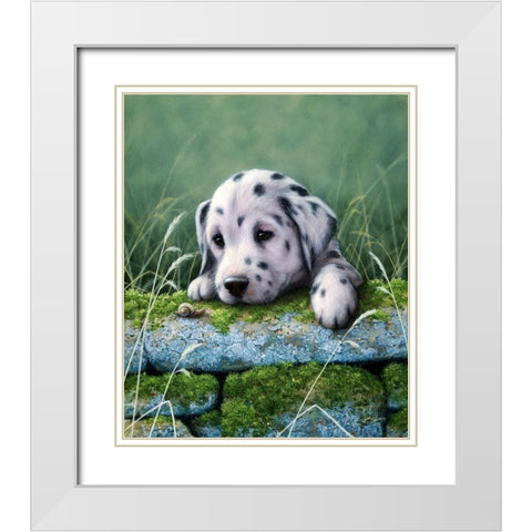 Js86-B White Modern Wood Framed Art Print with Double Matting by Silver, John