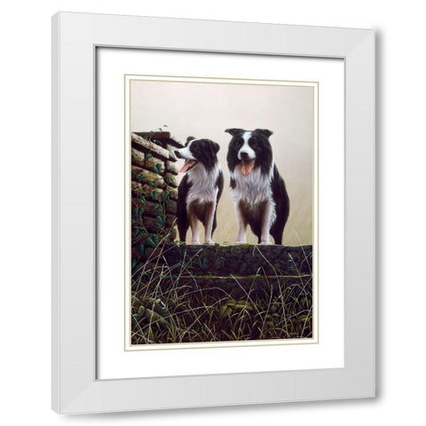 Js49-A White Modern Wood Framed Art Print with Double Matting by Silver, John
