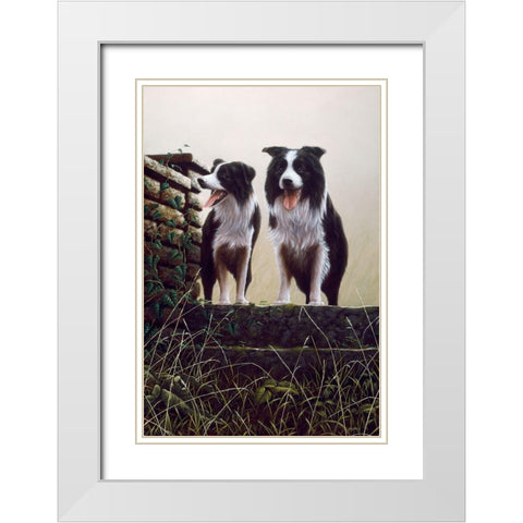 Js49-A White Modern Wood Framed Art Print with Double Matting by Silver, John