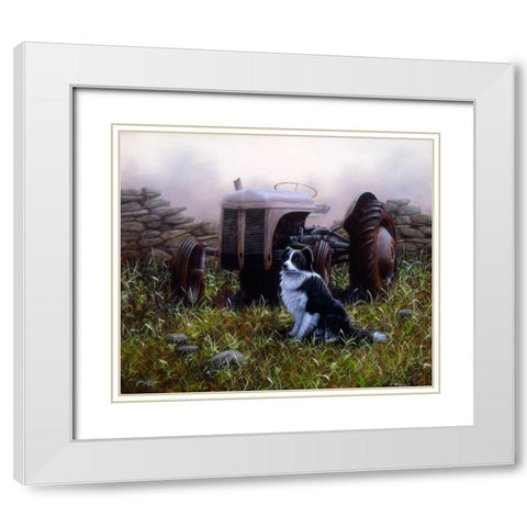 Js93-A White Modern Wood Framed Art Print with Double Matting by Silver, John