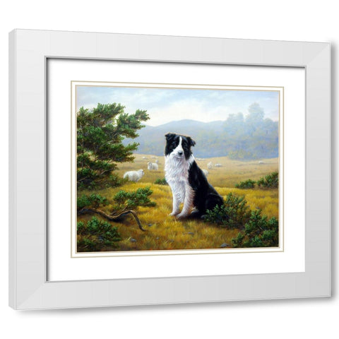 Js80-C White Modern Wood Framed Art Print with Double Matting by Silver, John