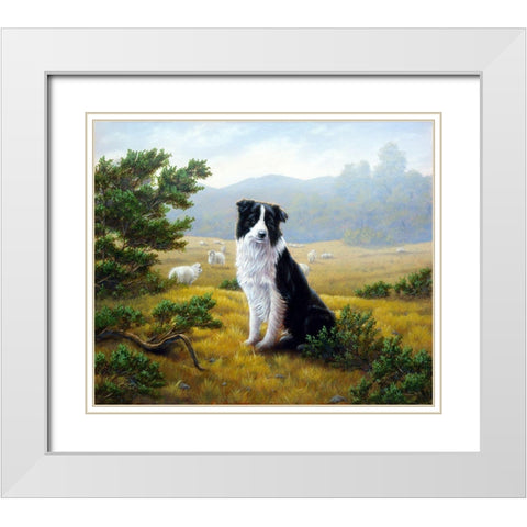 Js80-C White Modern Wood Framed Art Print with Double Matting by Silver, John