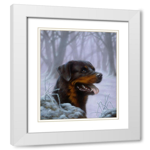 98-A White Modern Wood Framed Art Print with Double Matting by Silver, John