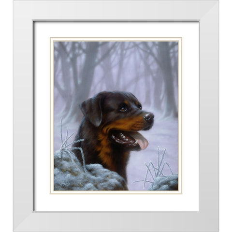 98-A White Modern Wood Framed Art Print with Double Matting by Silver, John