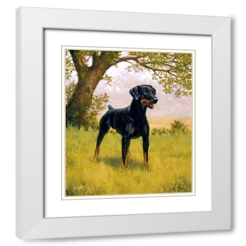 115-A White Modern Wood Framed Art Print with Double Matting by Silver, John