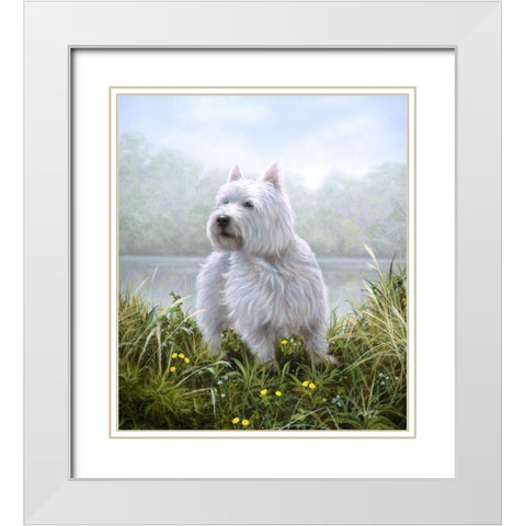 Js99-A White Modern Wood Framed Art Print with Double Matting by Silver, John