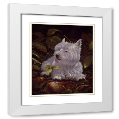 Js107-A White Modern Wood Framed Art Print with Double Matting by Silver, John