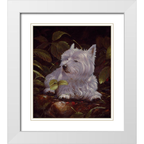 Js107-A White Modern Wood Framed Art Print with Double Matting by Silver, John