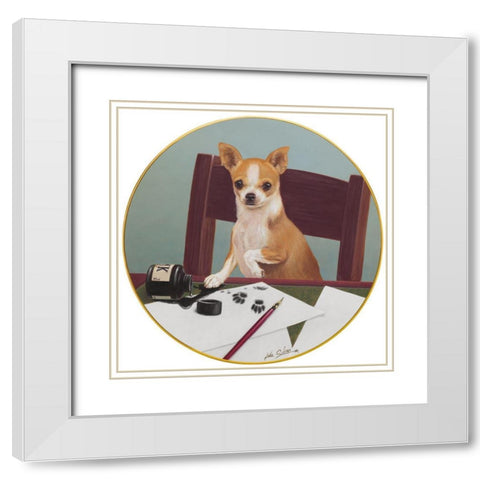 Foot Notes White Modern Wood Framed Art Print with Double Matting by Silver, John