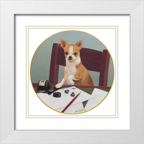 Foot Notes White Modern Wood Framed Art Print with Double Matting by Silver, John