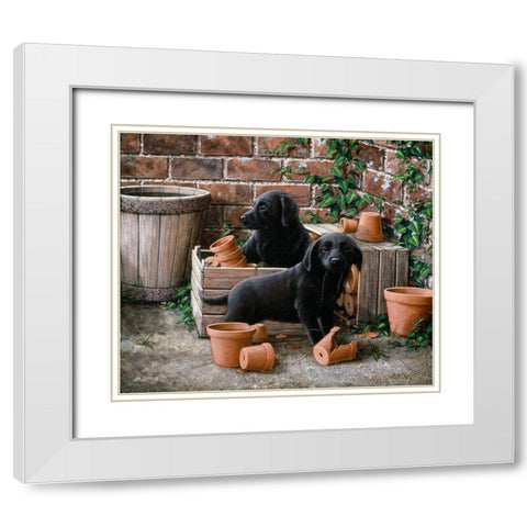 Js36-A White Modern Wood Framed Art Print with Double Matting by Silver, John