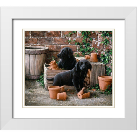 Js36-A White Modern Wood Framed Art Print with Double Matting by Silver, John